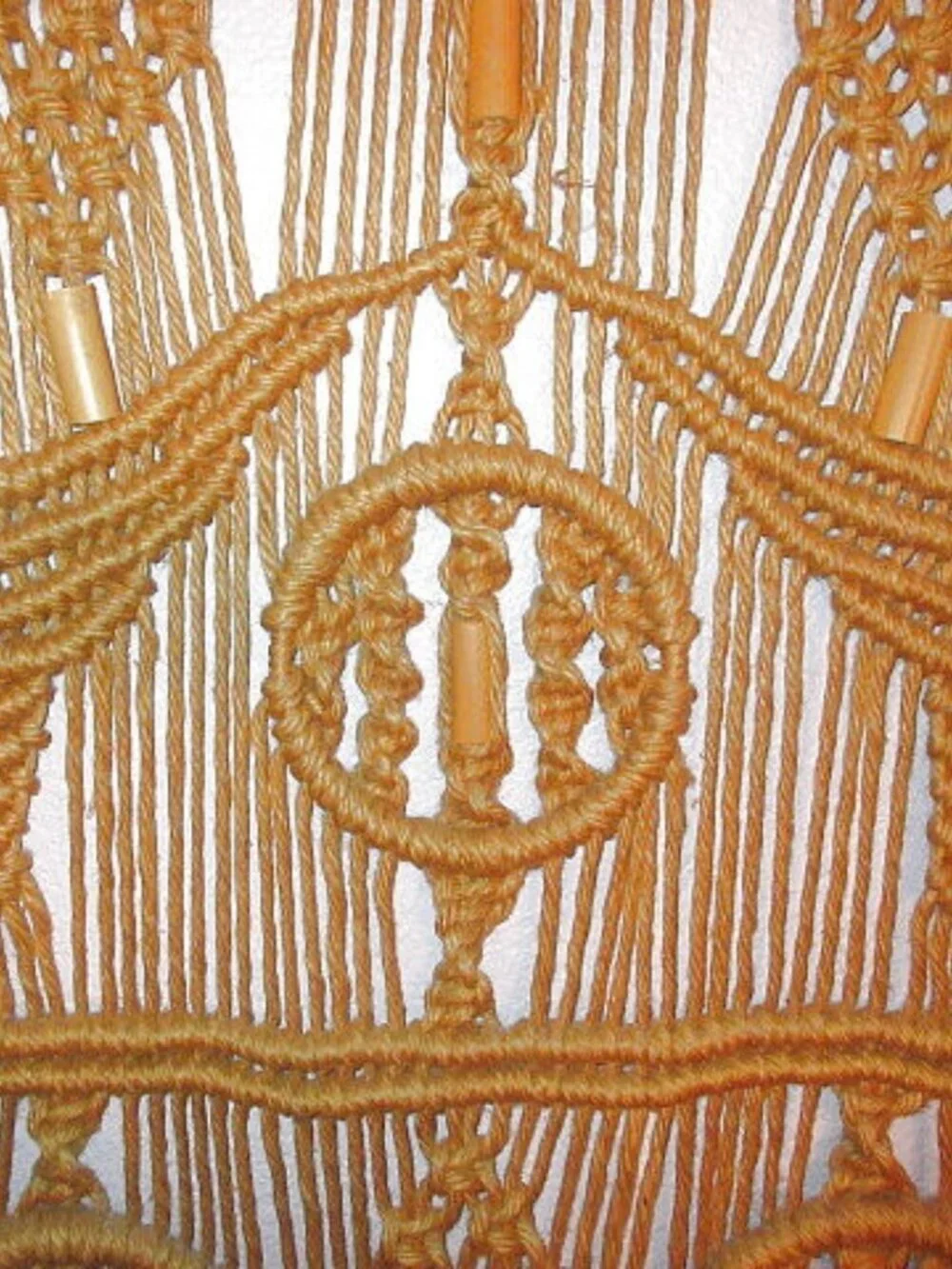 Vtg 70s Macrame Wall Hanging 60